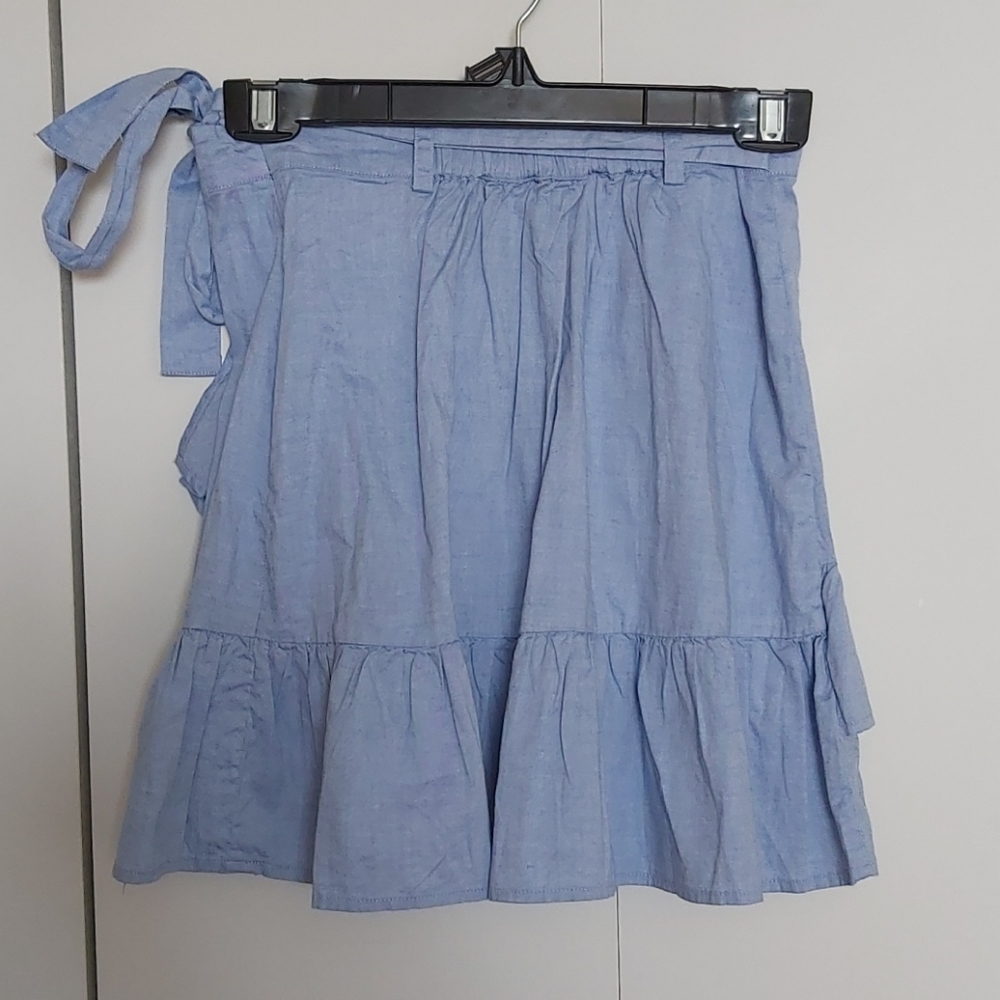stradivarius Light Blue Ruffle Mini Skirt - Picture 2 of 3
